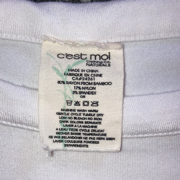 C’est moi white bamboo crop top - Picture 2 of 6